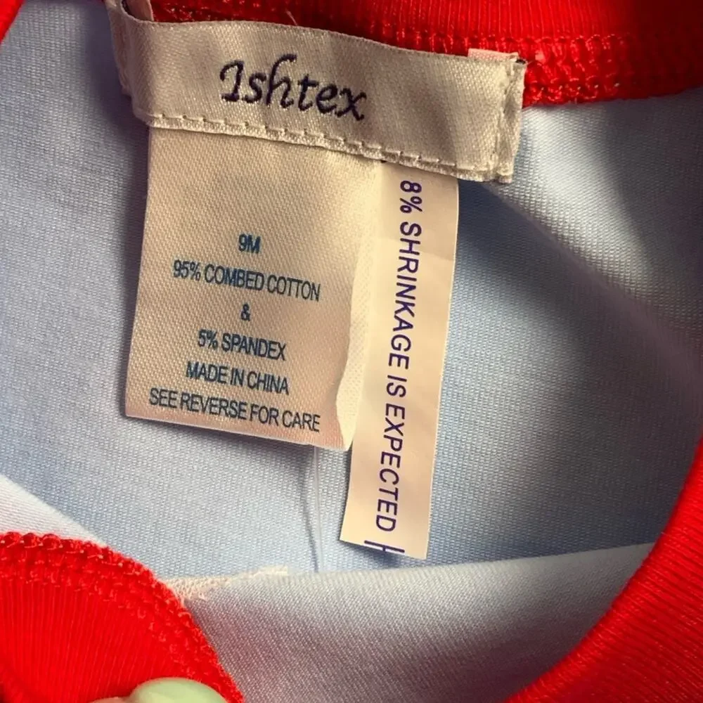 Ishtex Dinosaur Patriotic Romper NWT 9 mo‎ 4th of July